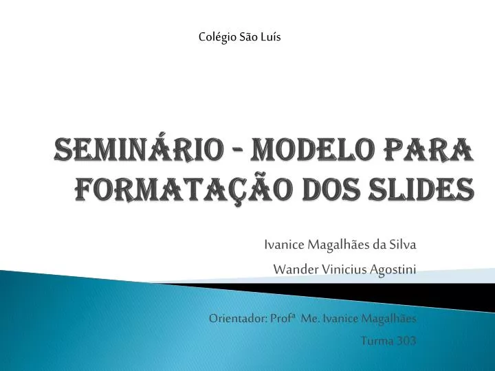 semin rio modelo para formata o dos slides