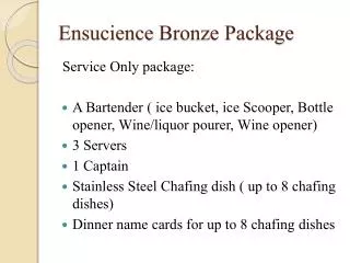 Ensucience Bronze Package