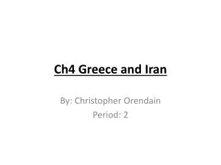Ch4 Greece and Iran