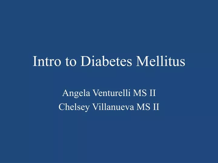 intro to diabetes mellitus