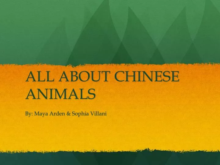 all about chinese animals