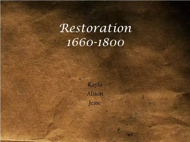 restoration 1660 1800
