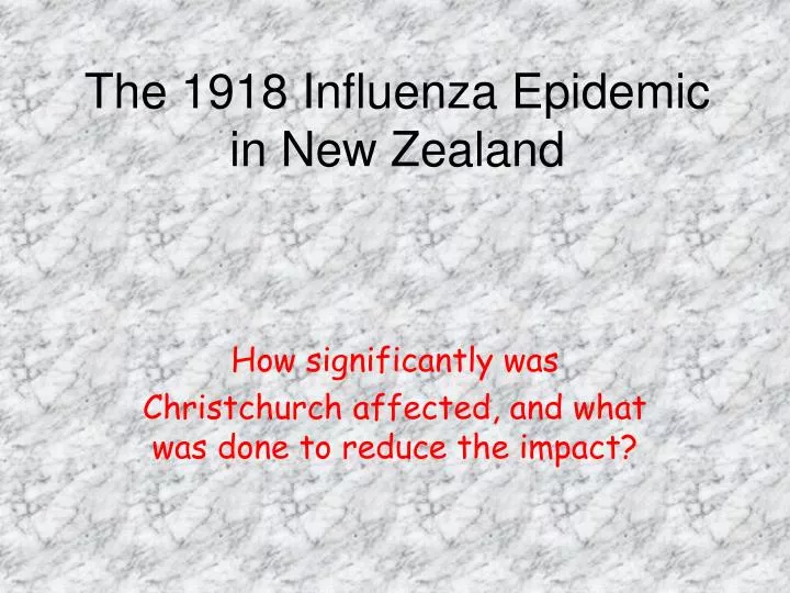 the 1918 influenza epidemic in new zealand