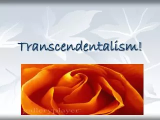 Transcendentalism!