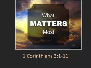 1 Corinthians 3:1-11