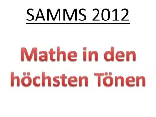 samms 2012