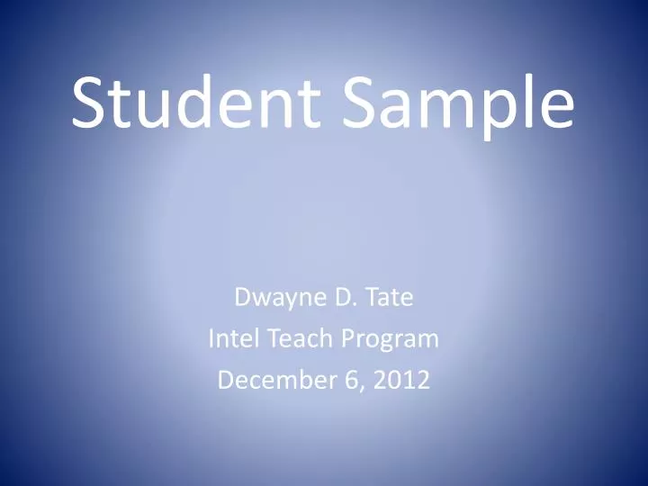 student sample