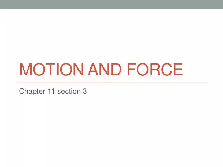 motion and force