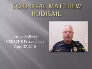 Corporal Matthew Rudisail