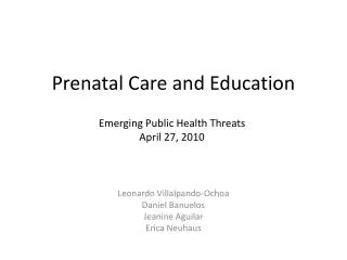 Prenatal Care and Education