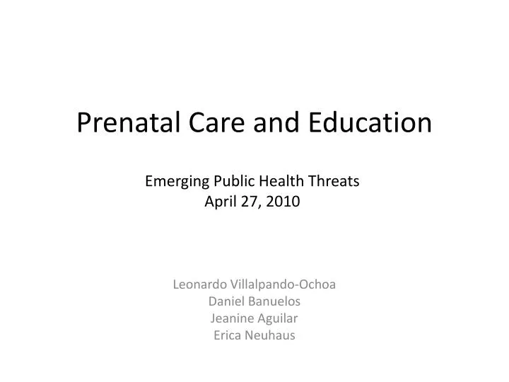 prenatal care and education