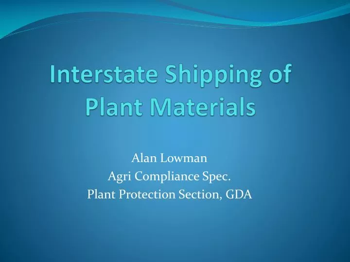 interstate shipping of plant materials