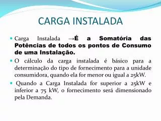 carga instalada