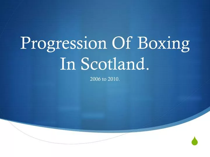 progression of boxing in scotland