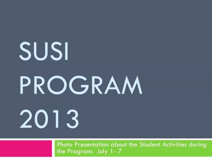 susi program 2013