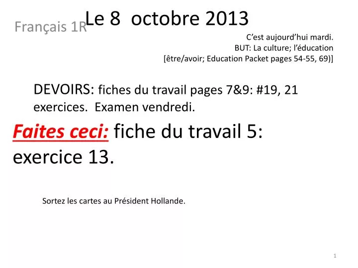 le 8 octobre 2013