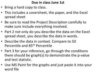 Due in class June 1st