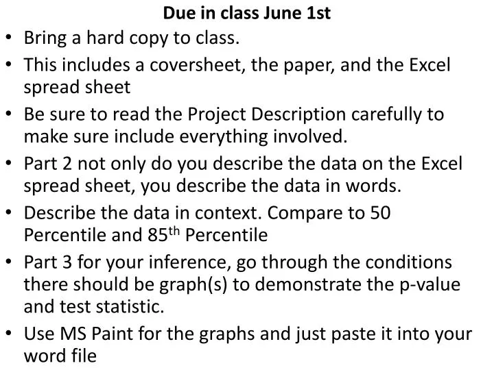 due in class june 1st