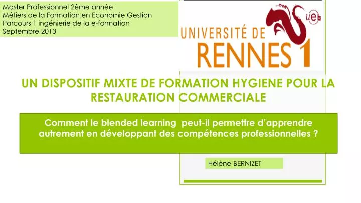 un dispositif mixte de formation hygiene pour la restauration commerciale