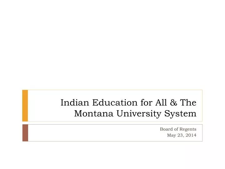 indian education for all the montana university system