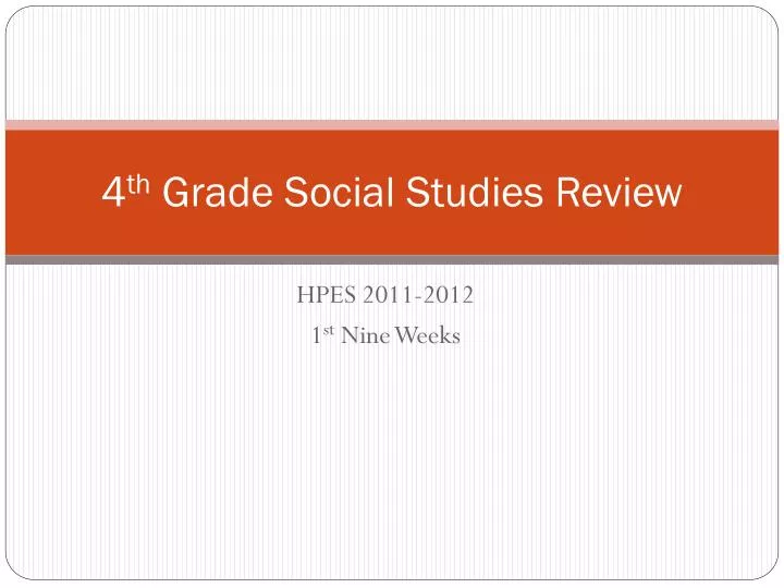 4 th grade social studies review