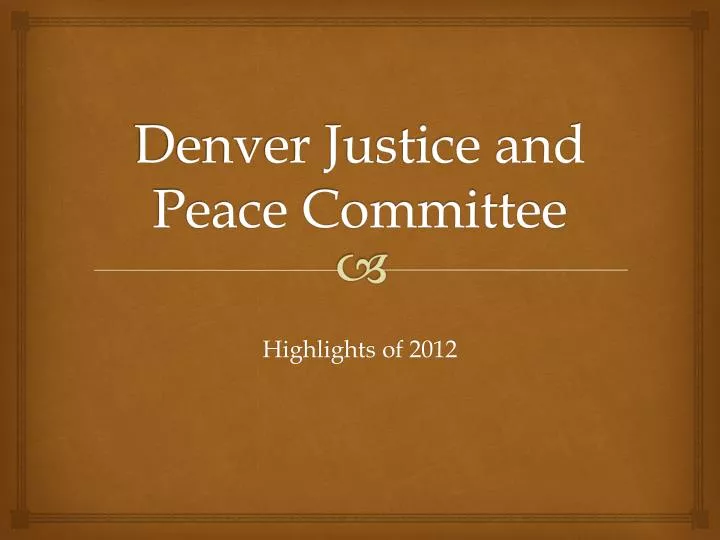 denver justice and peace committee