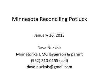 Minnesota Reconciling Potluck