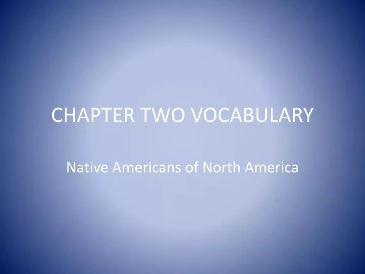 chapter two vocabulary