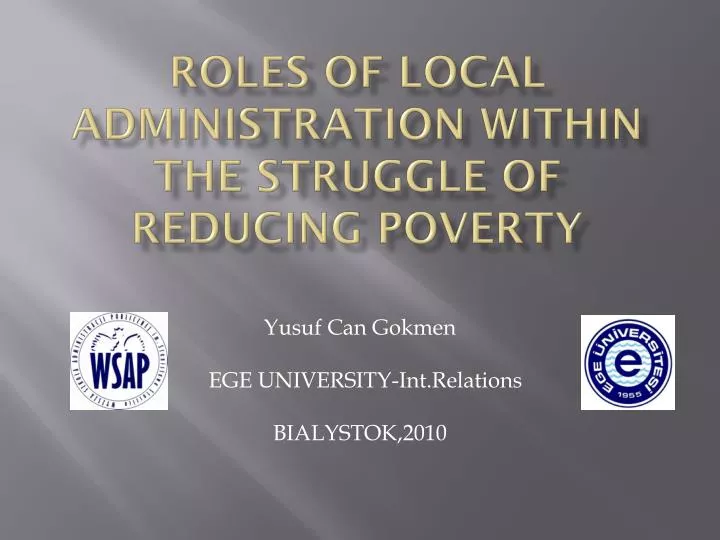 roles of local administration within the struggle of reducing poverty