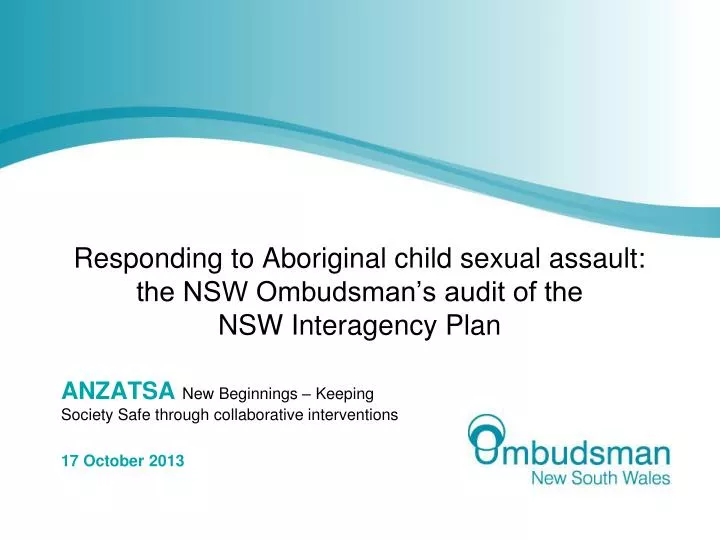 responding to aboriginal child sexual assault the nsw ombudsman s audit of the nsw interagency plan