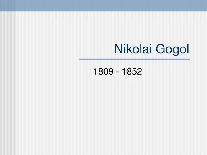 nikolai gogol