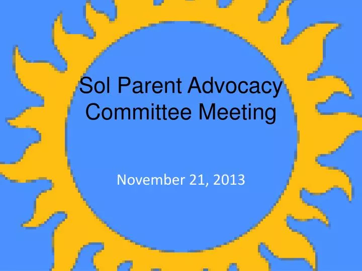 sol parent advocacy committee meeting
