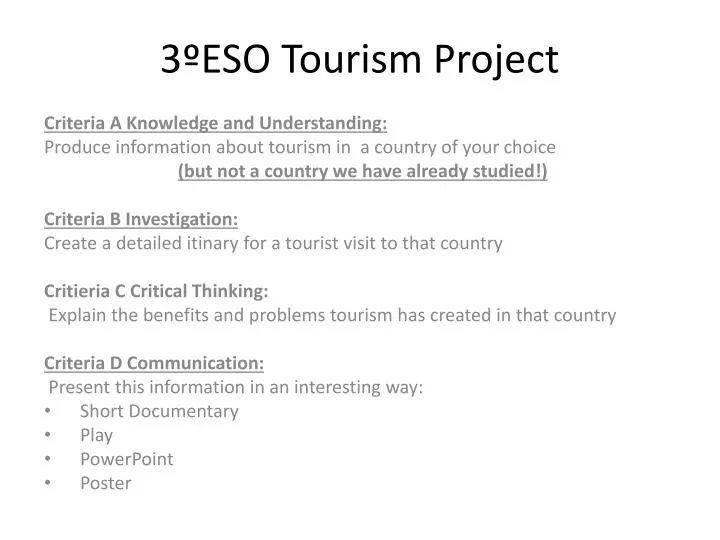 3 eso tourism project