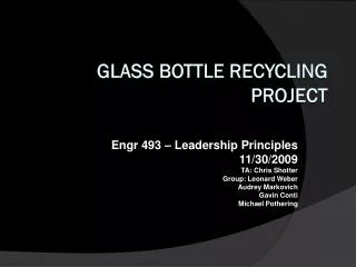 Glass Bottle Recycling Project