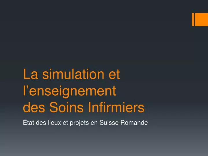 la simulation et l enseignement des soins infirmiers