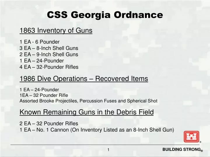 css georgia ordnance