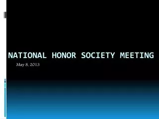 National Honor Society meeting