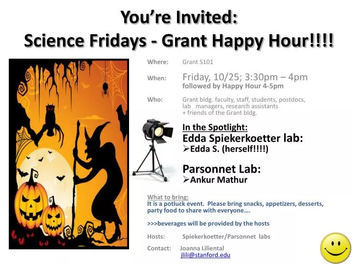 you re invited science fridays grant happy hour
