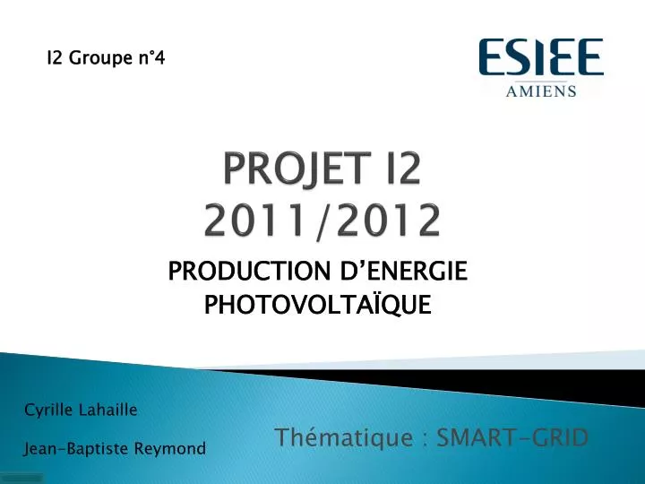 projet i2 2011 2012