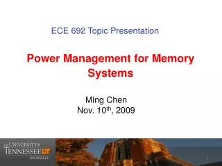 Power Management for Memory Systems