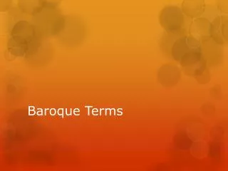 Baroque Terms