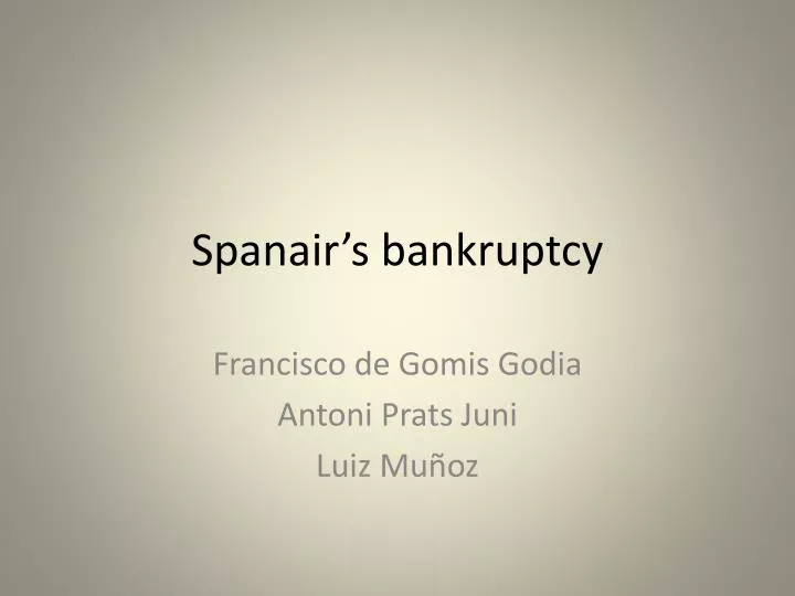 spanair s bankruptcy