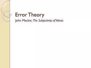 Error Theory