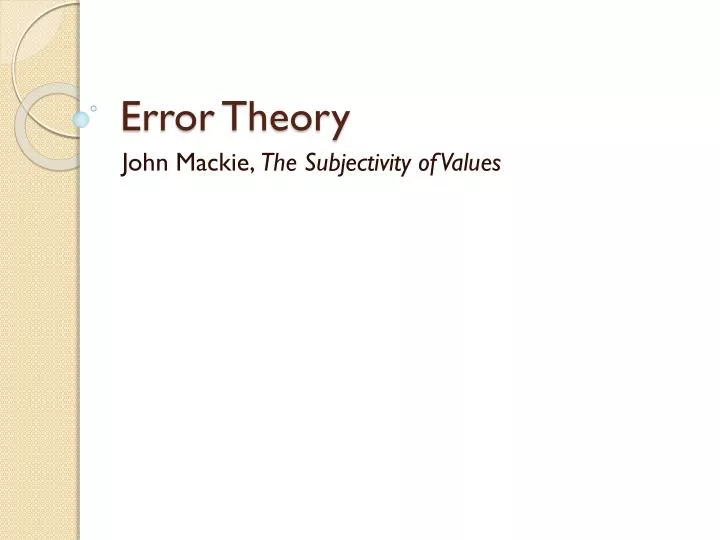 error theory