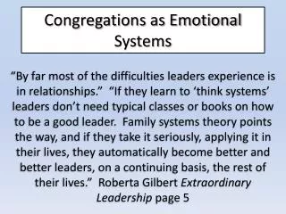 Congregations as Emotional Systems
