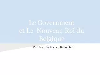 le government et le nouveau roi du belgique