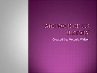 ABC Book Of U.S History