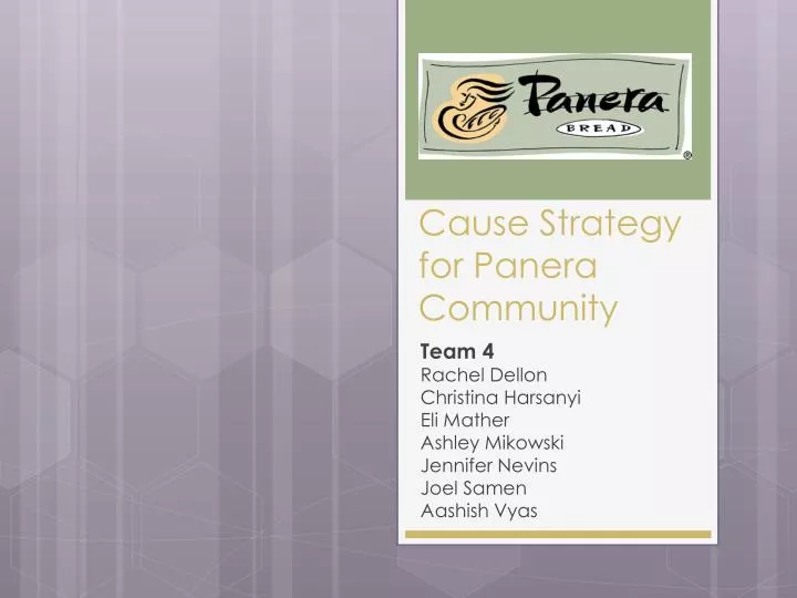 cause strategy for panera community