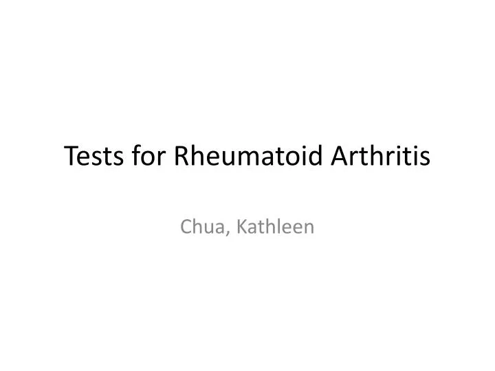 tests for rheumatoid arthritis