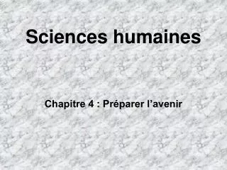 sciences humaines